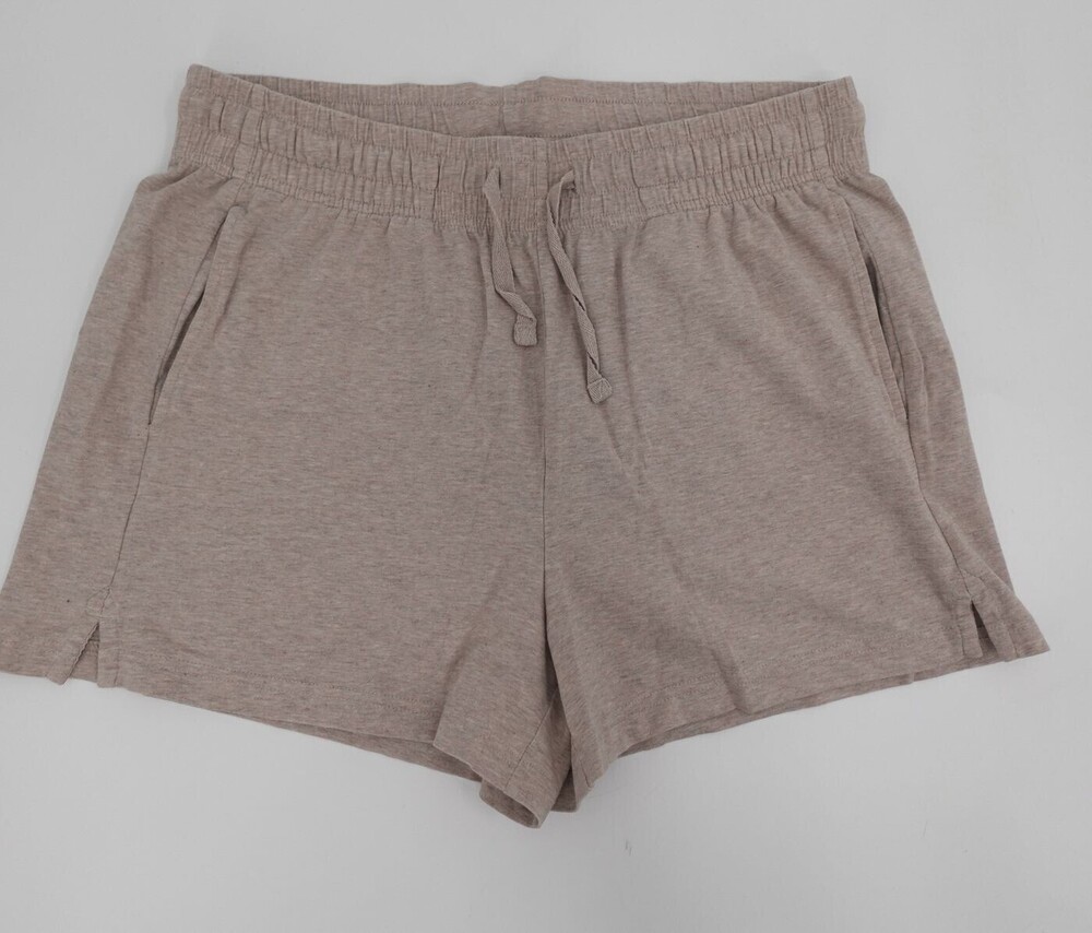 Pact Shorts Womens Small Tan Sweat Organic Cotton Drawstring Elastic Waist